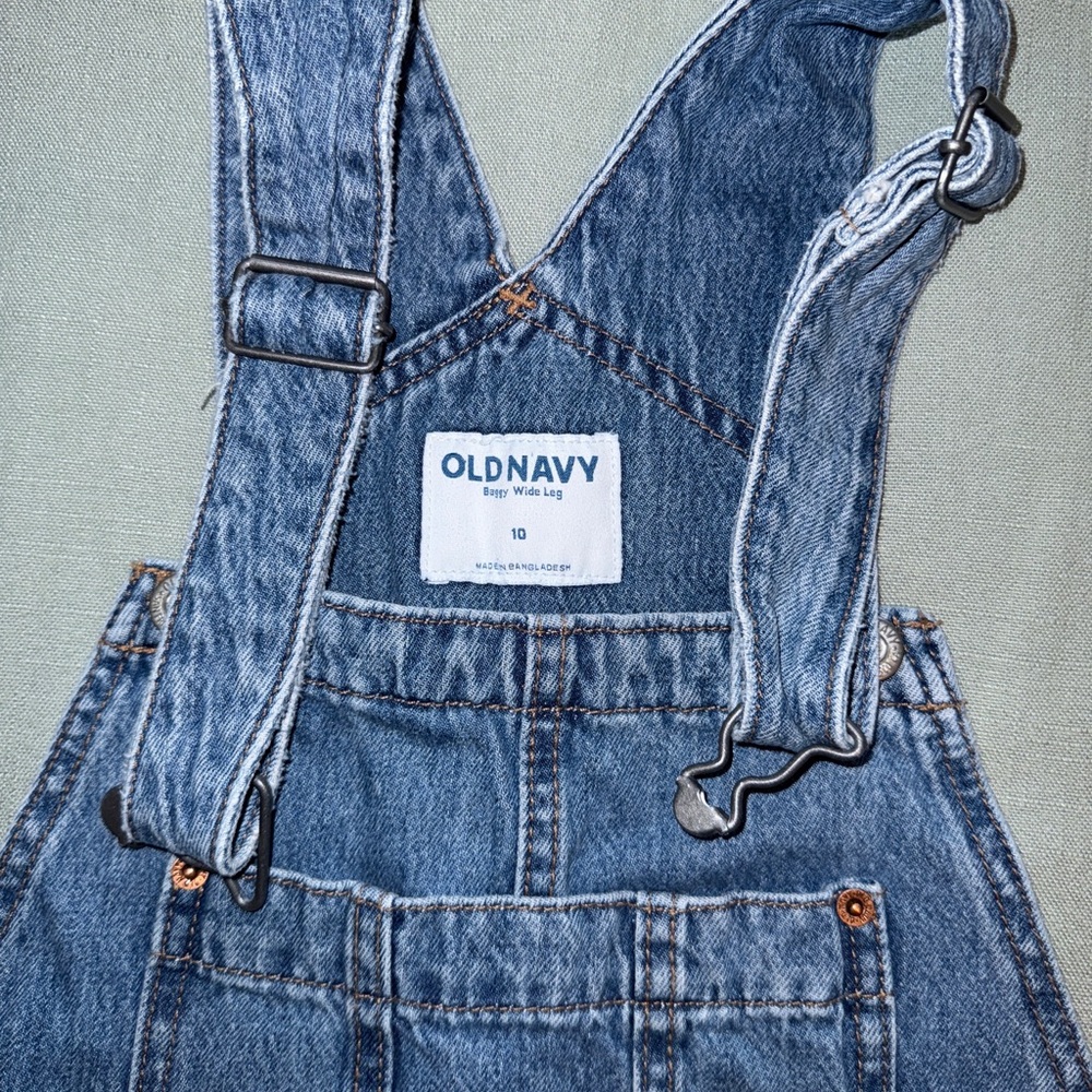 Old Navy Women Baggy Wide-Leg Jeans Overalls